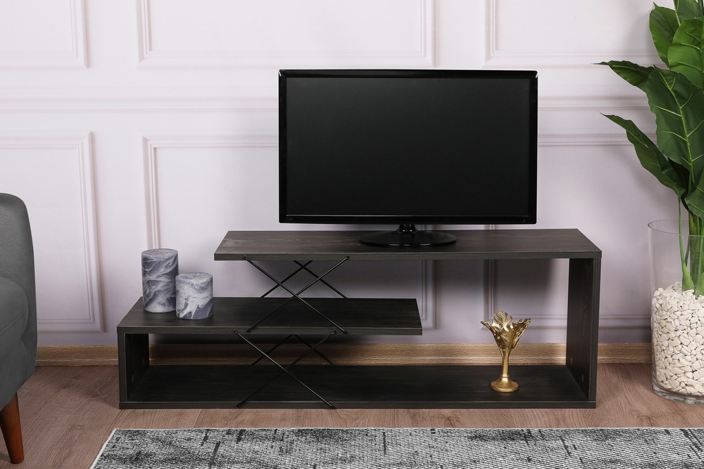Chic Home Zinna TV-taso 120 cm, tummanruskea/musta