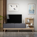 Chic Home Teemu TV-taso 180 cm, antrasiitti/vaaleanruskea