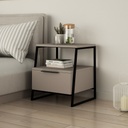 Chic Home Paiju yöpöytä laatikolla 45x40xK50 cm, taupe/musta