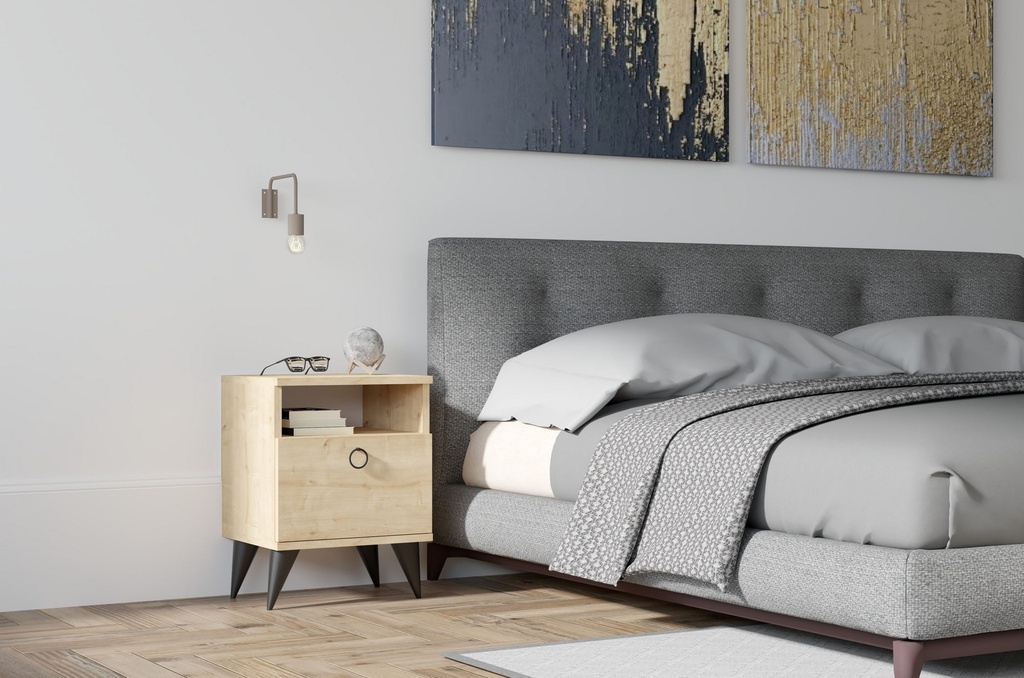 Chic Home Bigga yöpöytä 40x40xK50 cm, vaaleanbeige