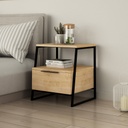 Chic Home Paiju yöpöytä laatikolla 45x40xK50 cm, beige/musta