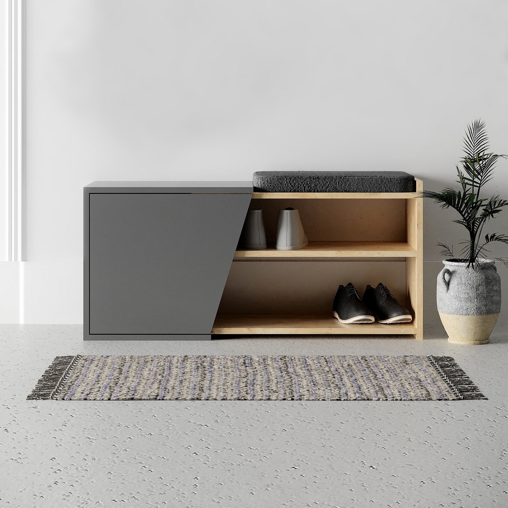 Chic Home Samuli kenkäkaappi 104x47xK37 cm, ruskea/harmaa
