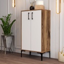 Chic Home Prikitta kenkäkaappi 60x35xK111 cm, tummanruskea/valkoinen