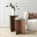 Chic Home Liisi sivupöydät H40xK50/60 cm 2 kpl, tummanruskea