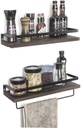 Chic Home Wieno seinähyllyt 40x14xK14 cm 2 kpl, tummanruskea/musta