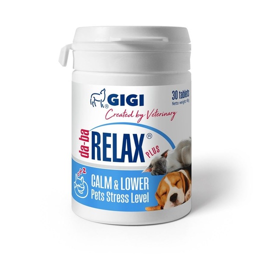 [4751008436860] GIGI Da-ba Relax Plus rauhoittava lisäravinne kissalle ja koiralle 30 tablettia