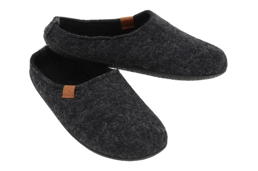 [8_e6c65265] Wildstep Wool villatohvelit kumipohjalla, tummanharmaa