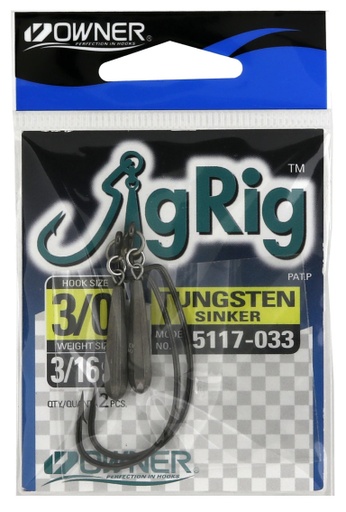 [5117-031] Owner Jig Rig jigikoukku voframipainolla 5,5 g 1/0 2 kpl
