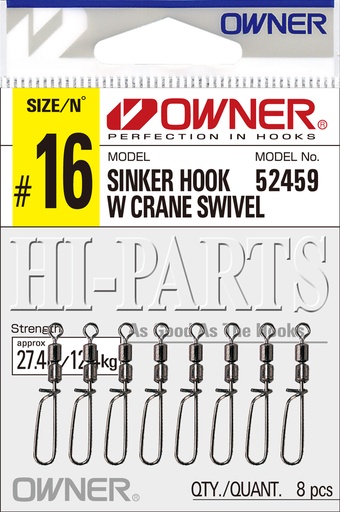 [52459-18] Owner Crane Swivel lukkoleikari 18 8 kpl 10,3 kg