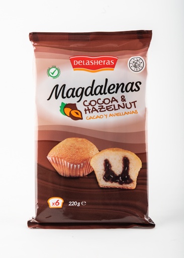 [8410722212506] Delasheras suklaatäytteiset muffinit 6kpl/220g